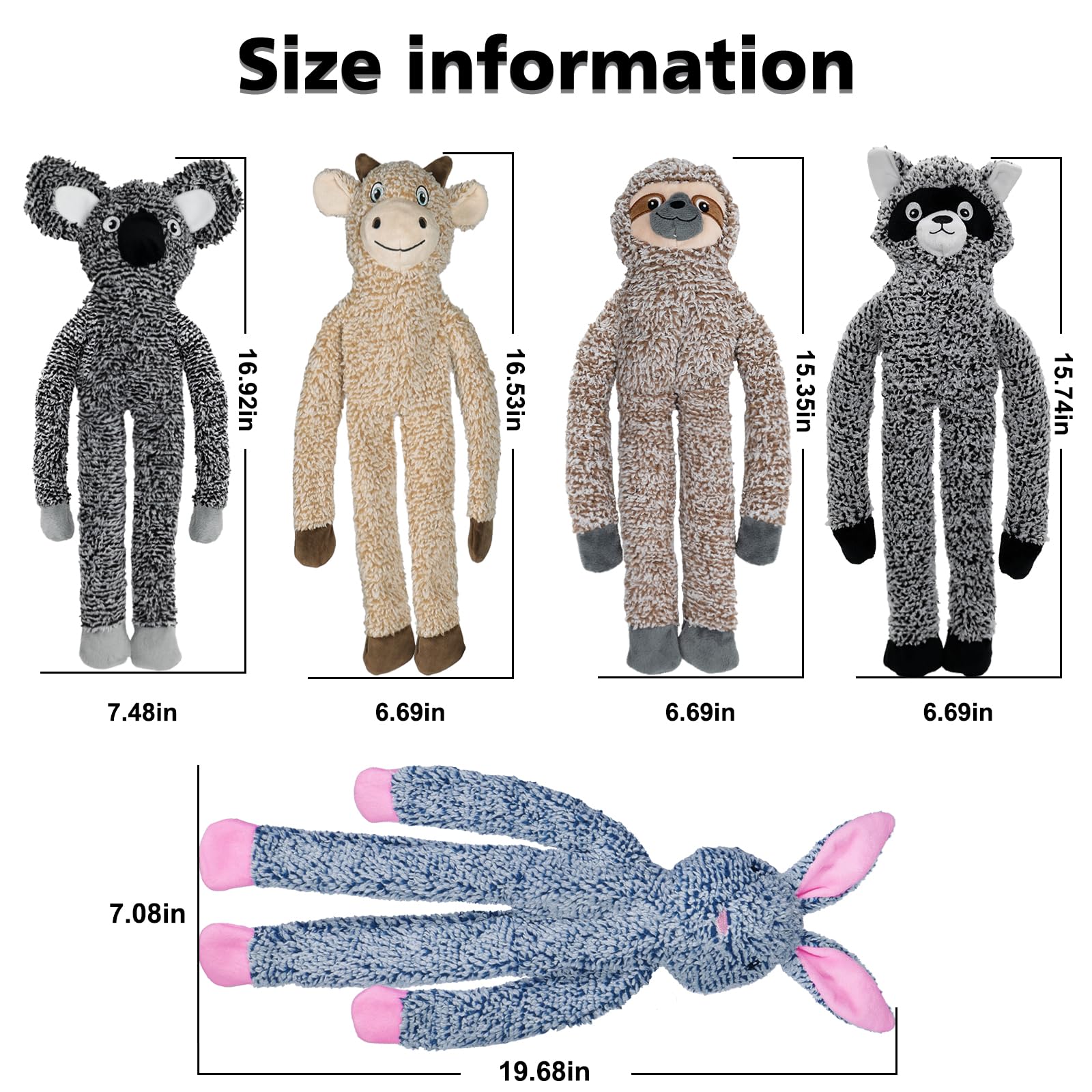 BuyPow juguete peluche con doble costura para mayor durabilidad