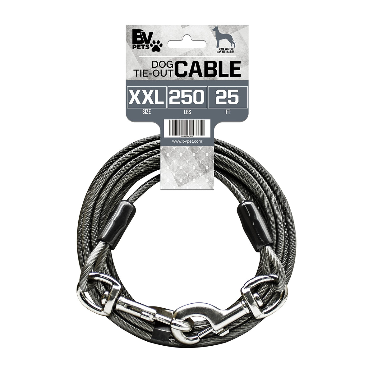 BV cable de amarre para perros 25 pies, libertad segura en jardín
