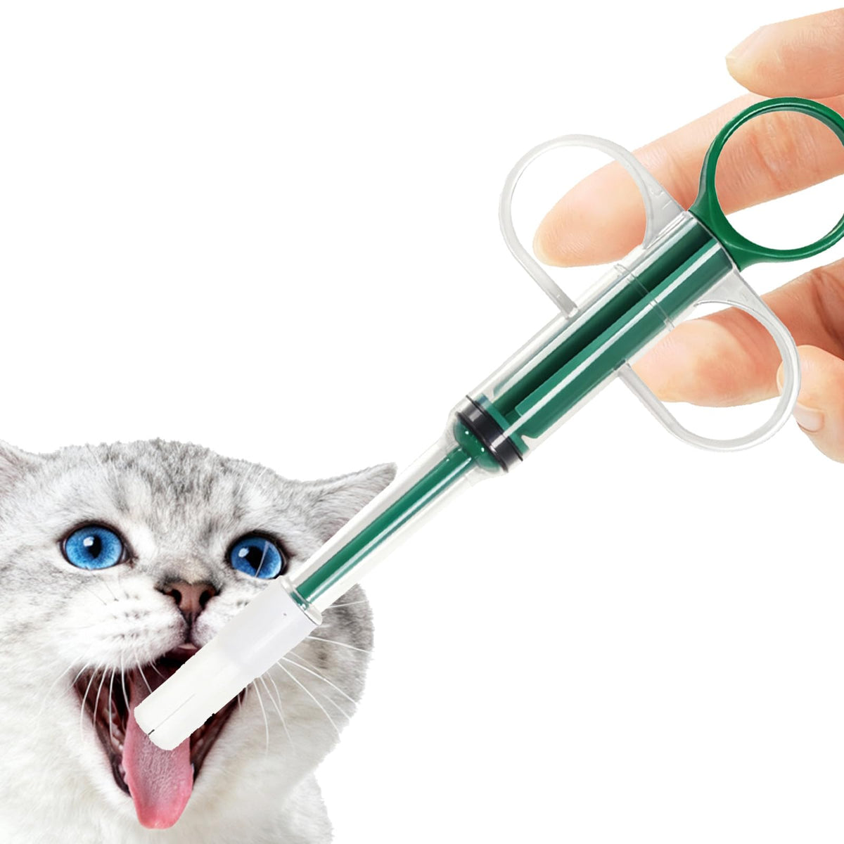 BVQWO disparador de pastillas para gatos con cabeza de silicona anti-caída facilita la administración.