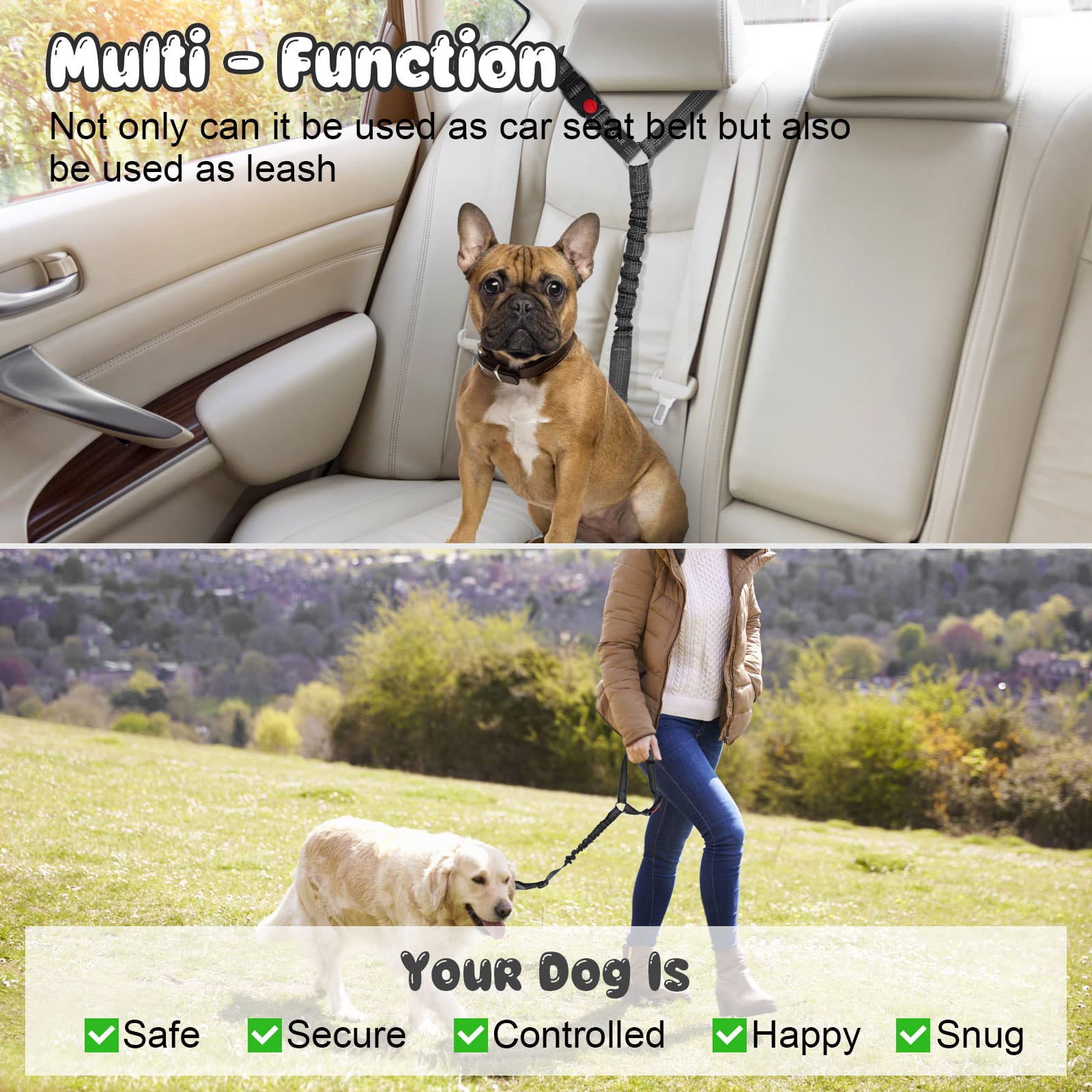 BWOGUE ajuste de longitud para perros de diferentes tamaños.