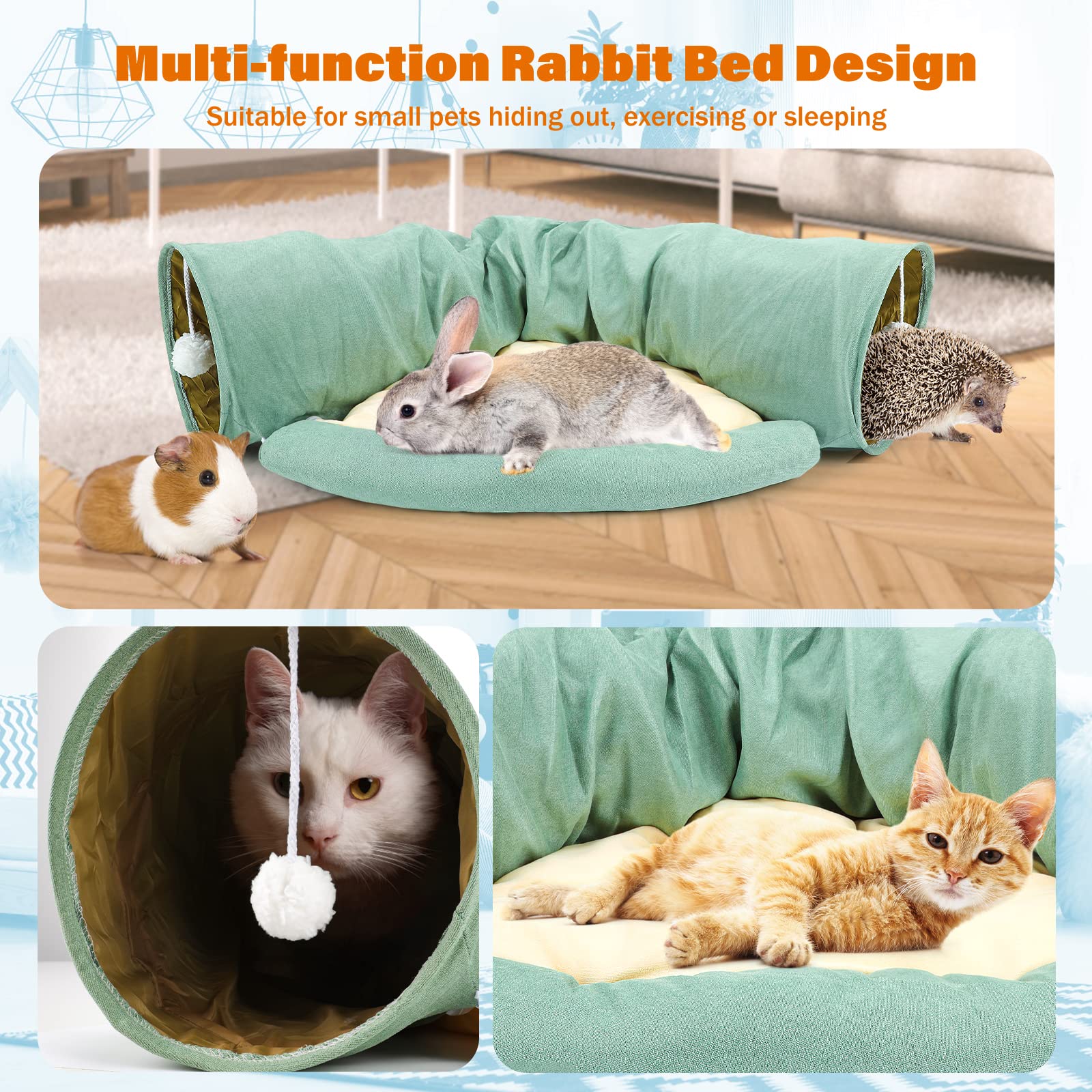 BWOGUE Bunny Tunnel Bed manta removible para lavado facil