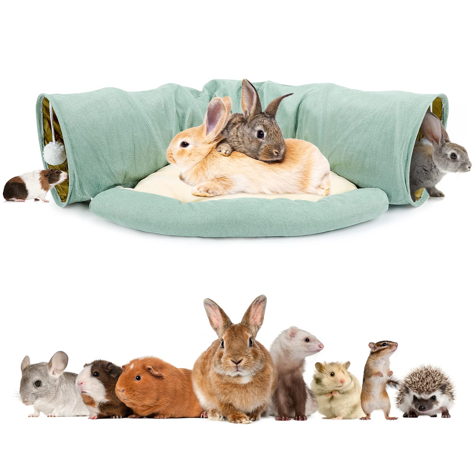 BWOGUE Bunny Tunnel Bed tunel desplegable para juego y descanso portatil