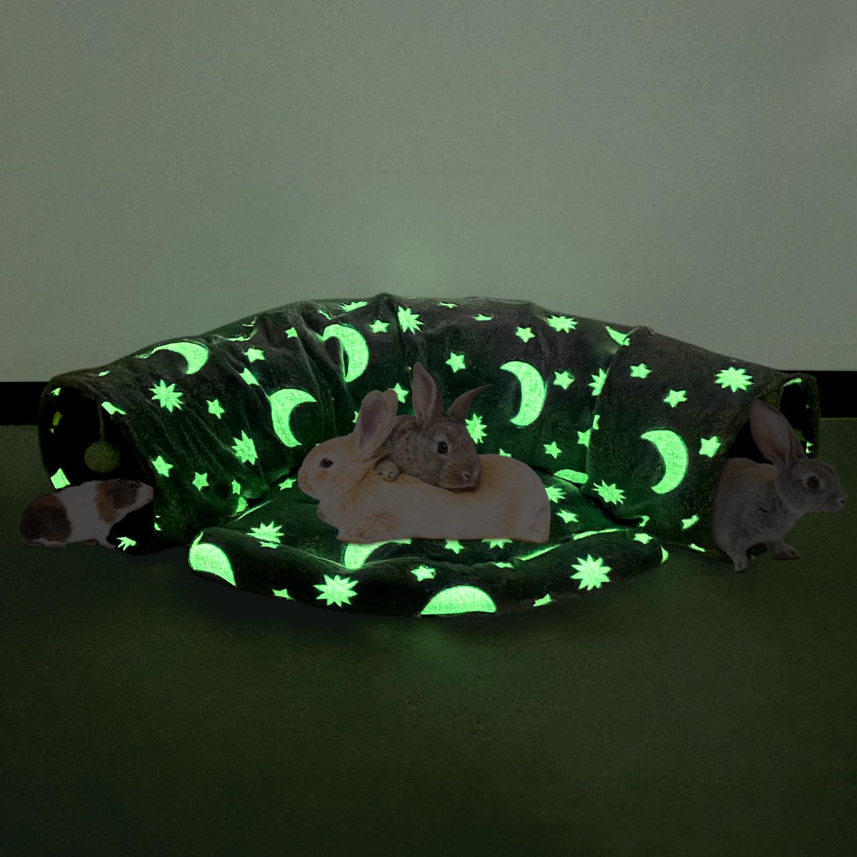 BWOGUE cama-tunel-conejo: refugio cómodo para conejos y gatos pequeños.