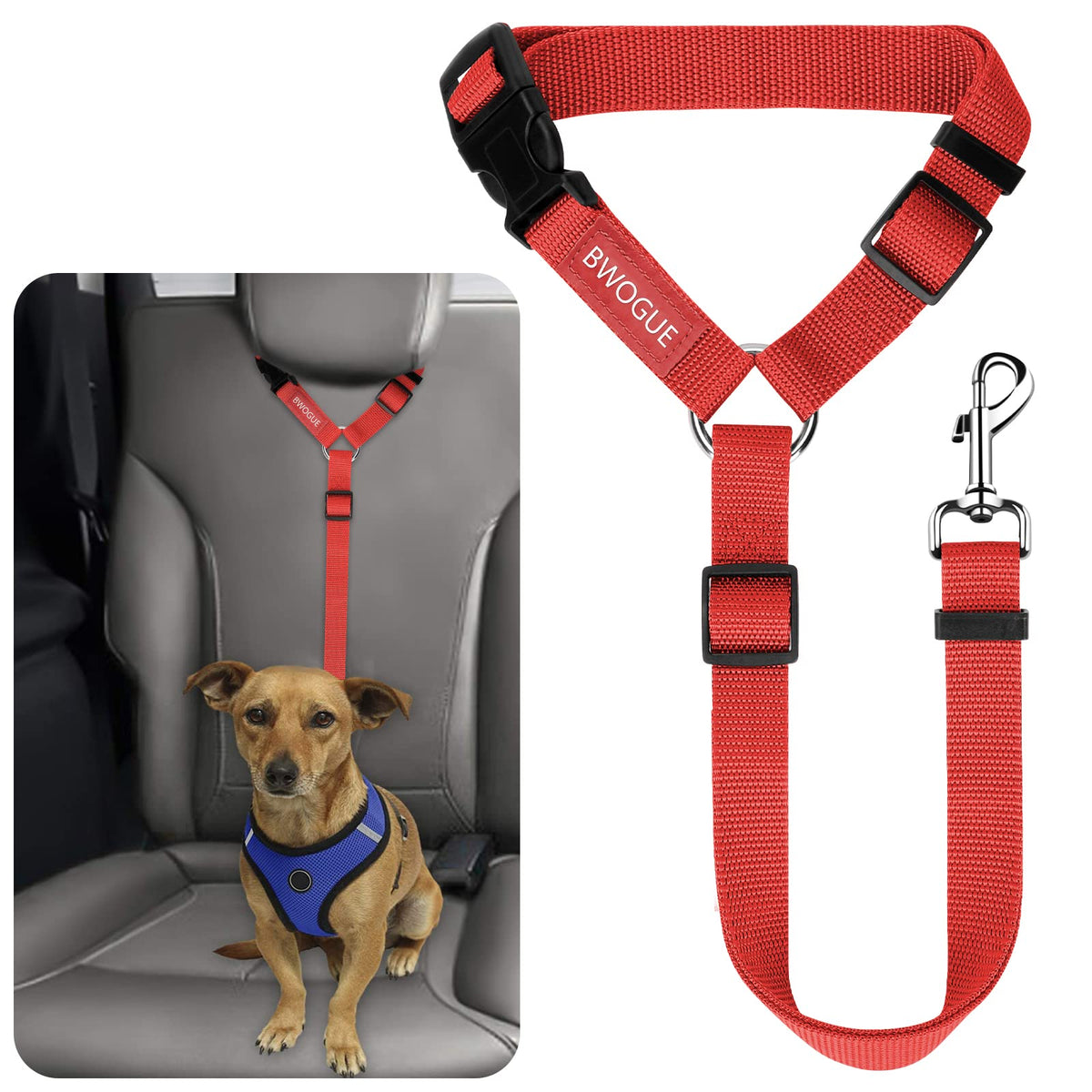 BWOGUE Cinturón de seguridad para asiento de perro, mantiene a tu mascota segura durante el viaje