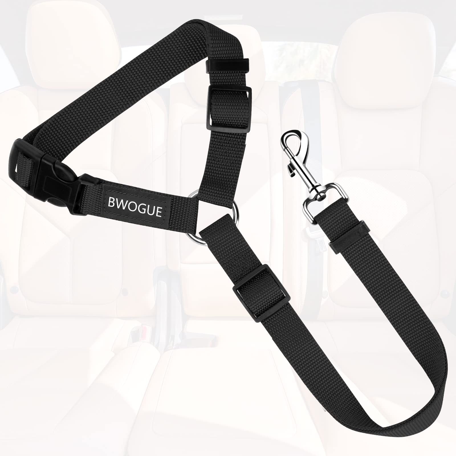 BWOGUE reposacabezas auto con correa ajustable para mascotas, fácil de colocar.