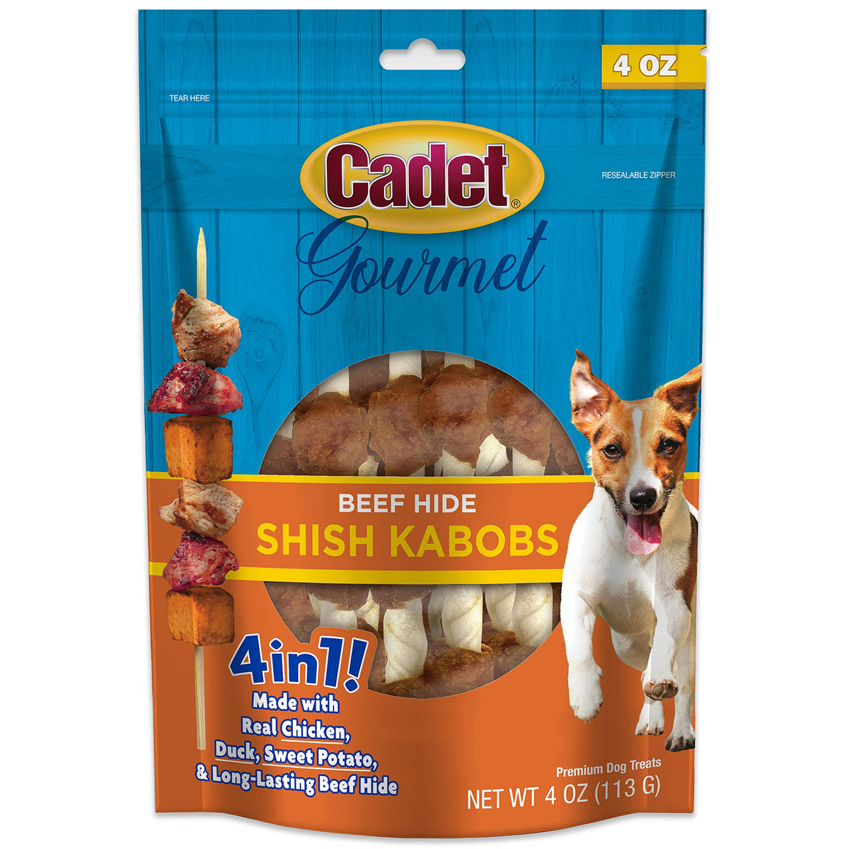 Cadet Gourmet: piel de res brochetas 5 pulgadas para perros pequeños.
