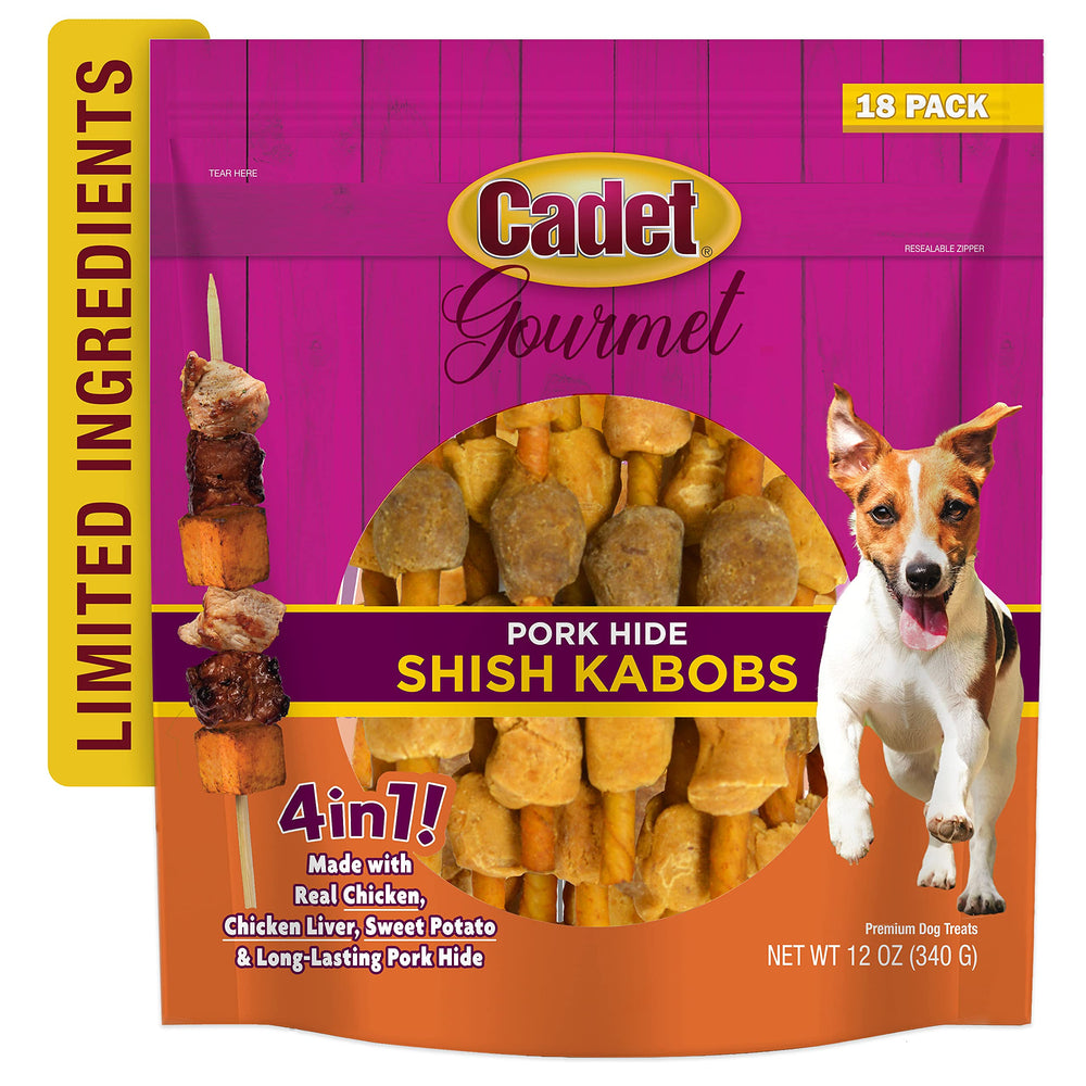 Cadet Gourmet Shish Kabob: palitos de 5 pulgadas para perros pequeños, uso diario.