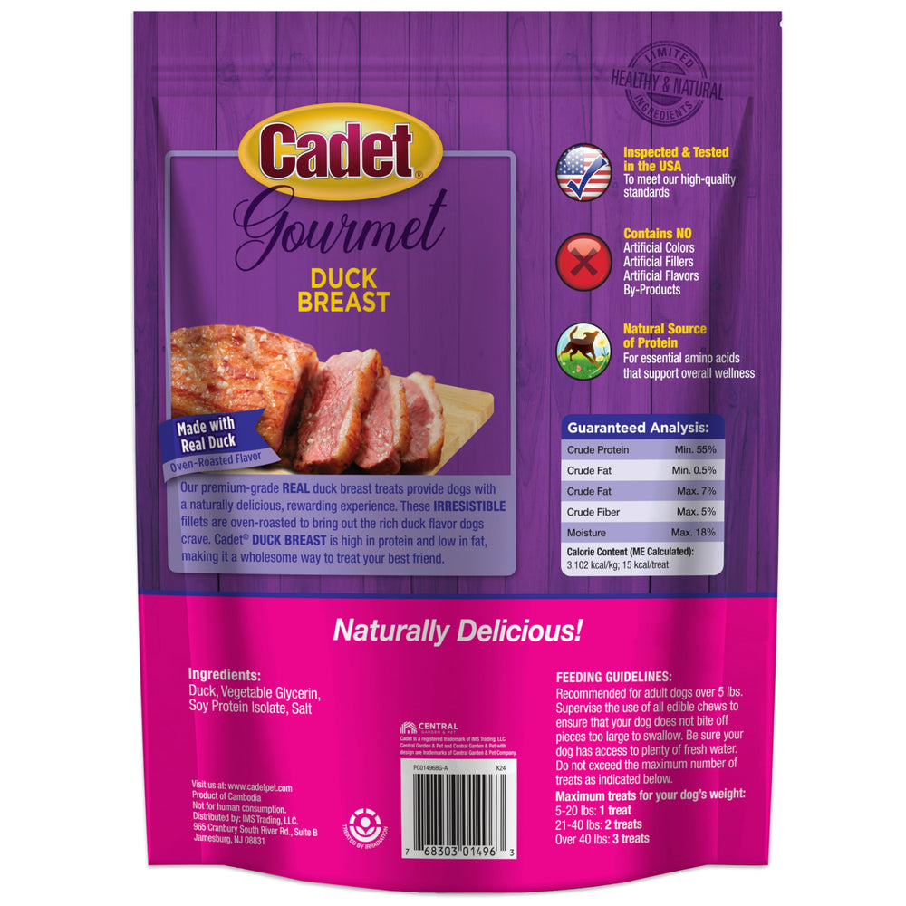 Cadet Gourmet Tiras de pato sabor intenso para merienda diaria.