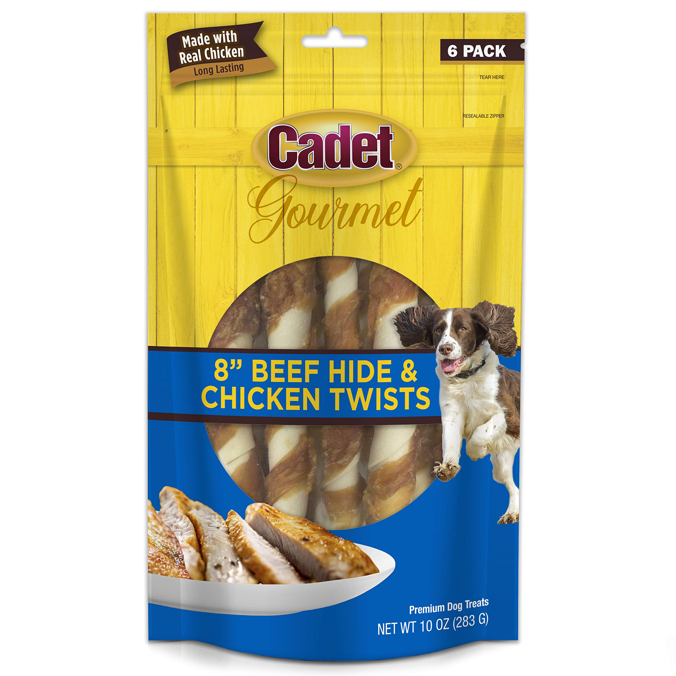 Cadet Gourmet torsade boeuf-poulet 8-pouces, friandise longue duree pour chien.