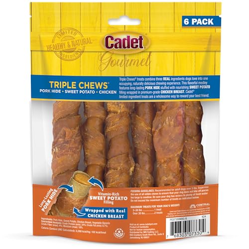 Cadet Gourmet Triple Chews ingredientes limitados para opción natural.