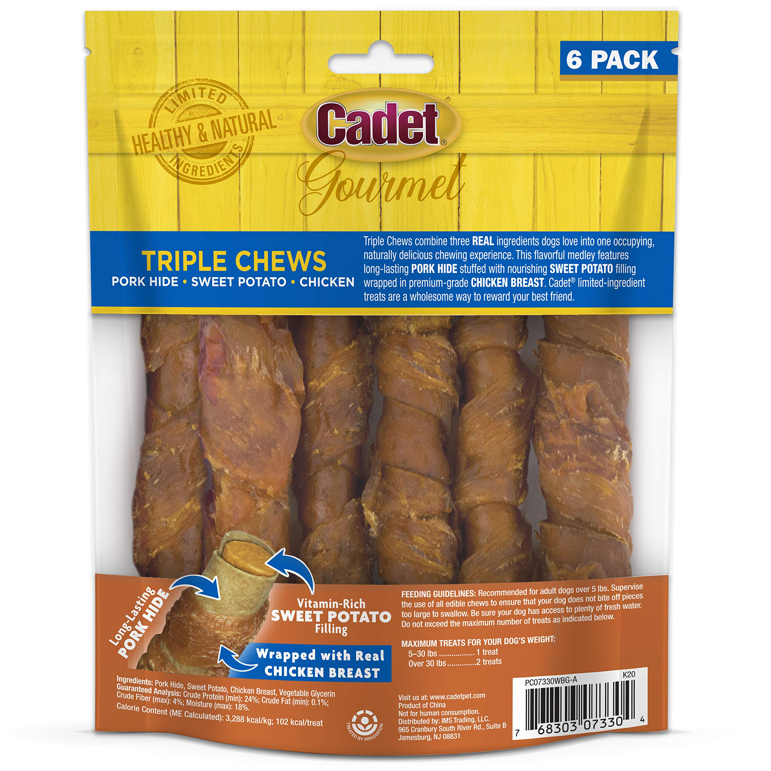 Cadet Gourmet Triple Chews uso diario como premio sabroso.