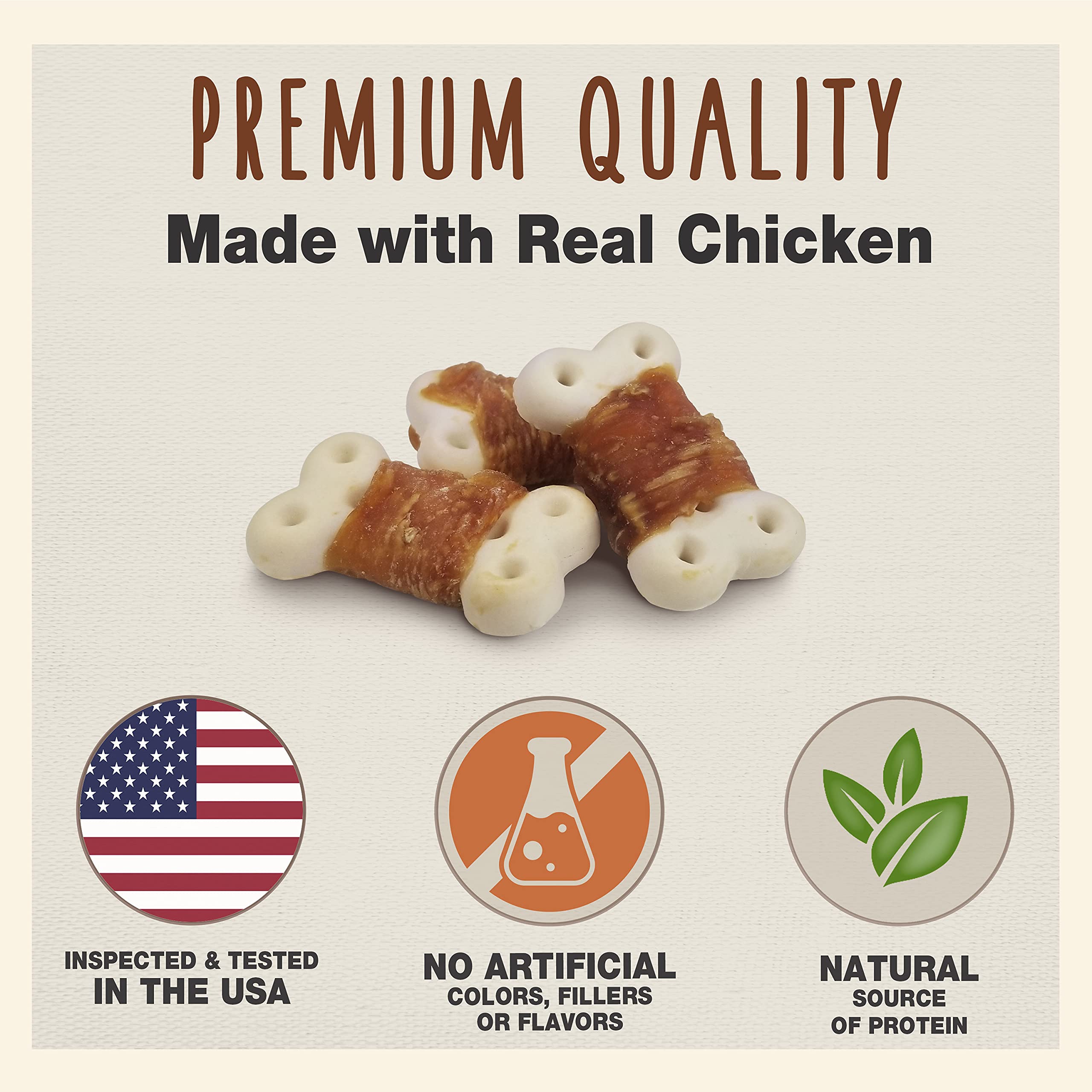 Cadet Snack crujiente de pollo envuelto, ideal para recompensas rápidas durante la obediencia.