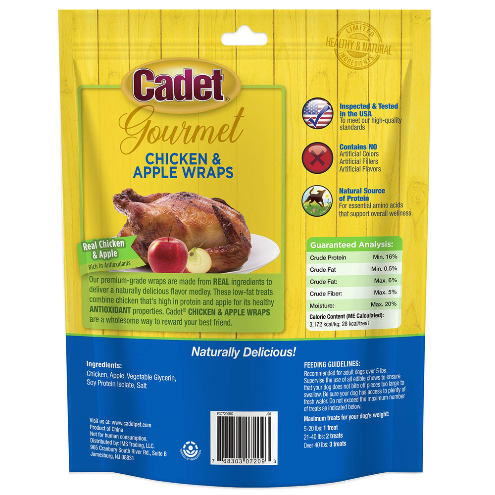 Cadet Wraps Pollo y Manzana snack para paseos y entrenamiento