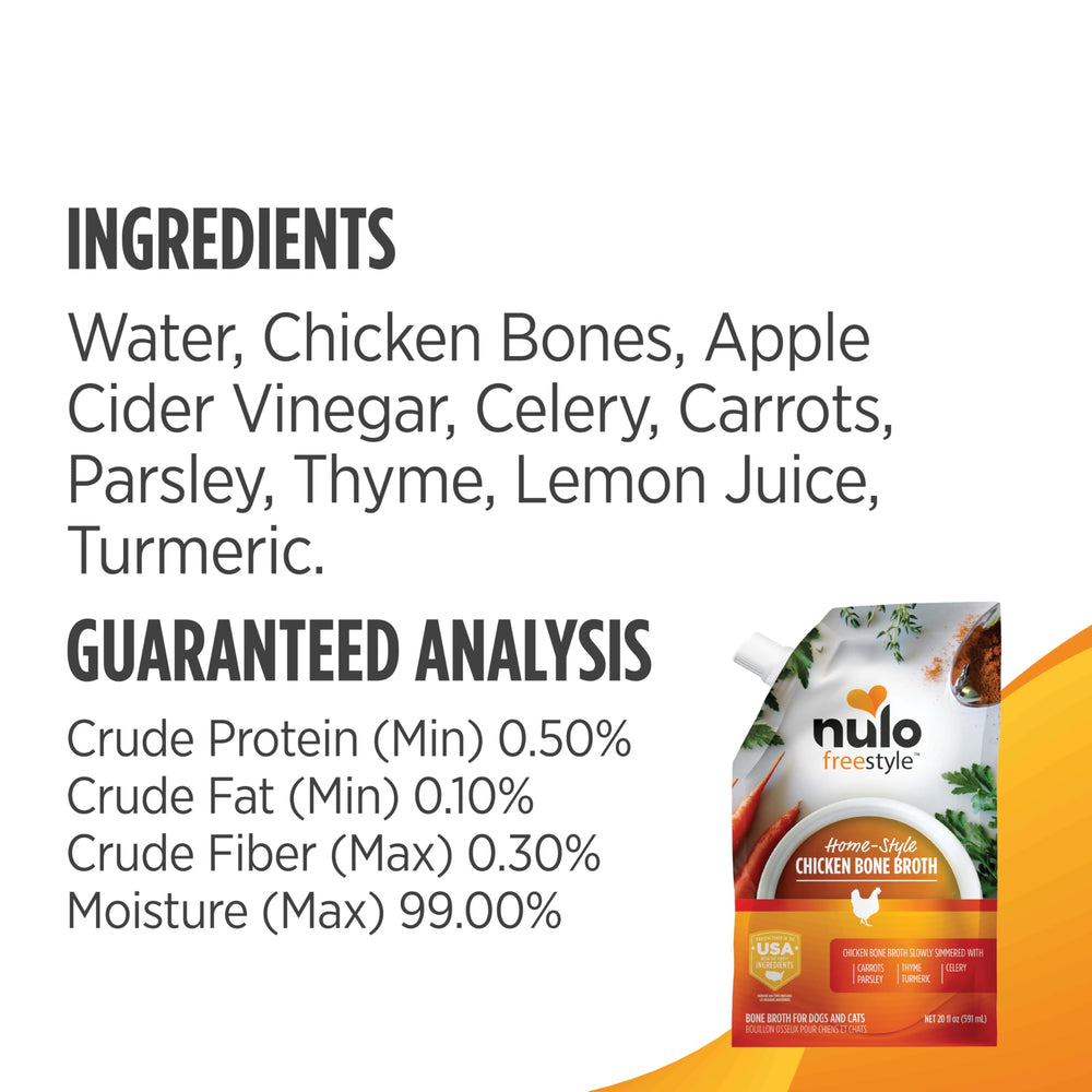 Caldo de huesos Nulo Freestyle, ingredientes naturales para sabor seguro.