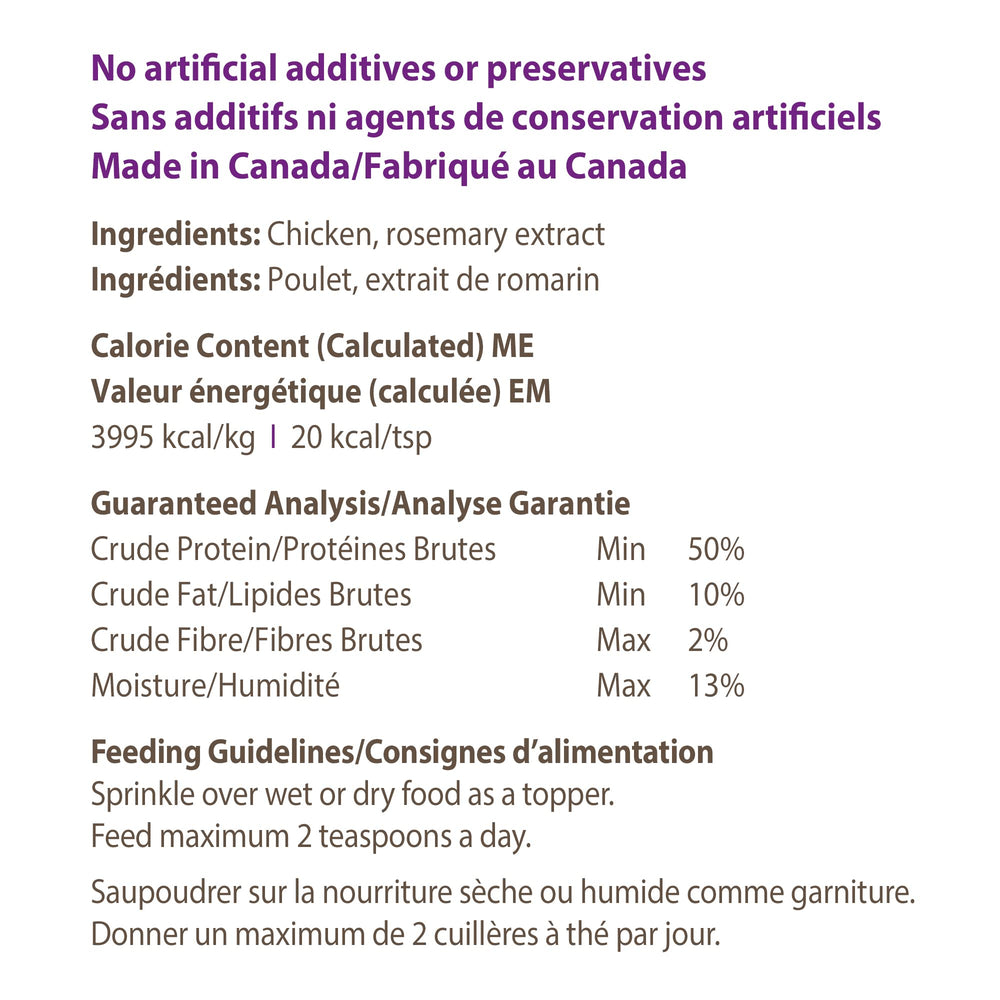 Cobertura de pollo Caledon Farms para perros, uso diario sencillo.
