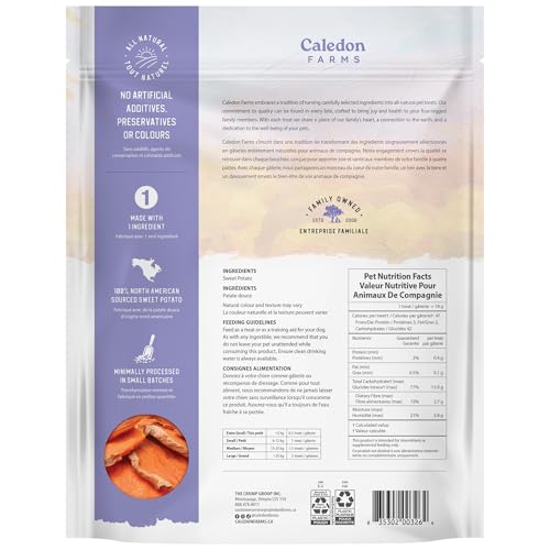 Friandises patate douce Caledon Farms, gros plan sur texture dense.