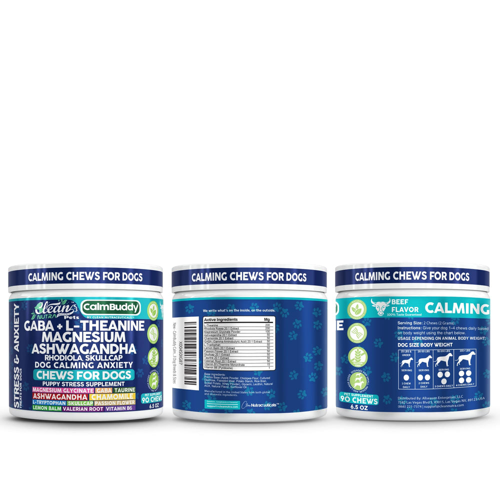 Calmbuddy beneficio calmante natural, complemento nutritivo para apoyo emocional sin sedación.