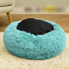 Funda-peluche-sintetica-lavable de la cama-donut-peluche facilita limpieza rápida.