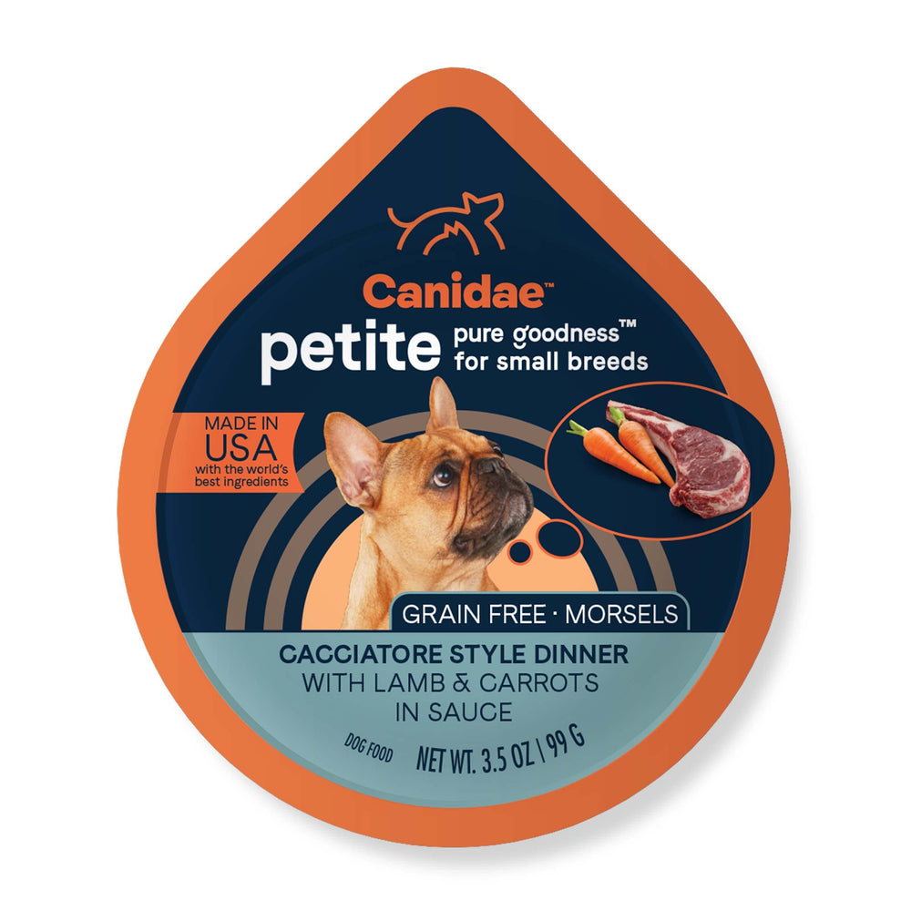 CANIDAE Pure Petite cordero y zanahoria, tarro de 3-5 onzas, ideal para razas pequeñas.