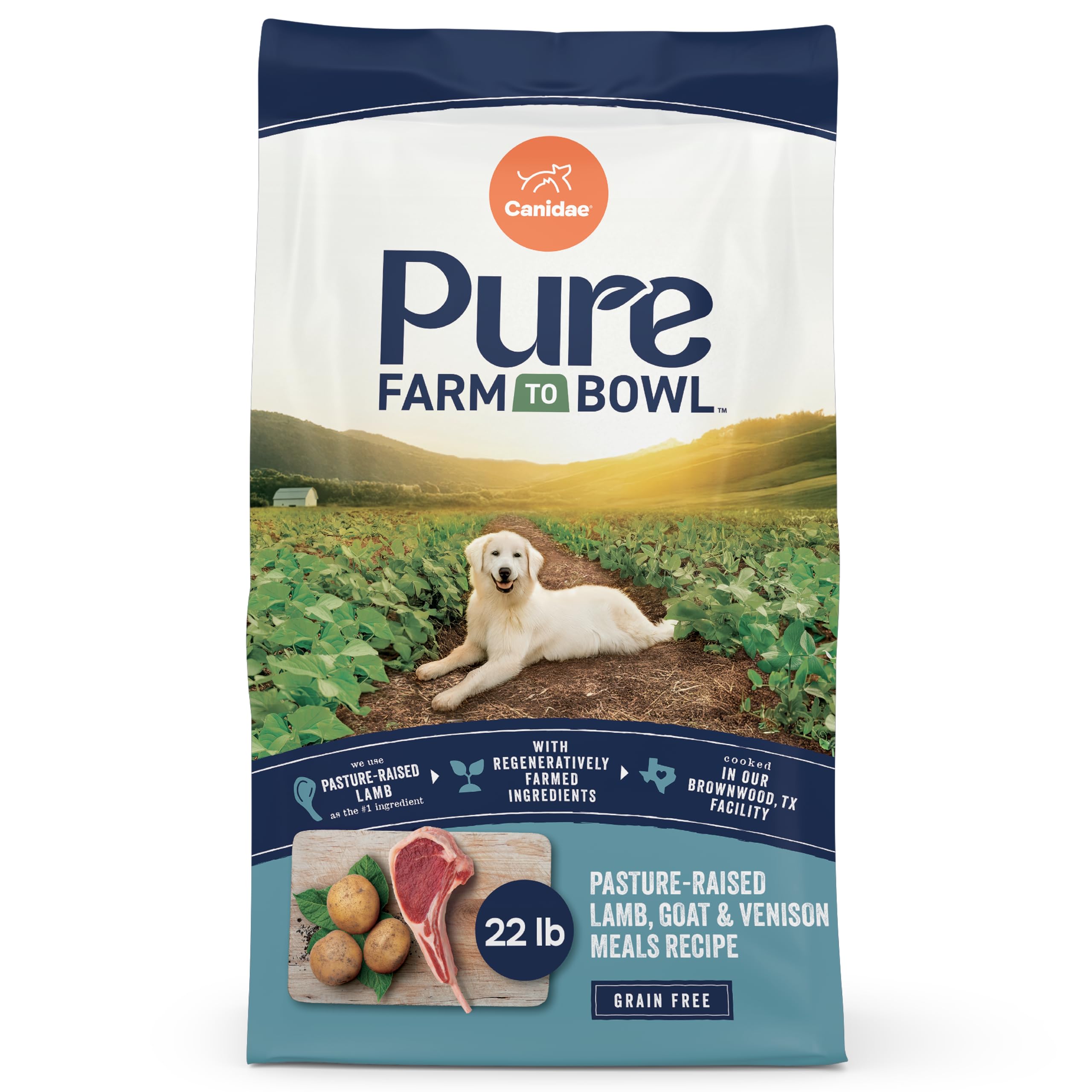 CANIDAE Pure Farm to Bowl con cordero: proteína principal para perros activos