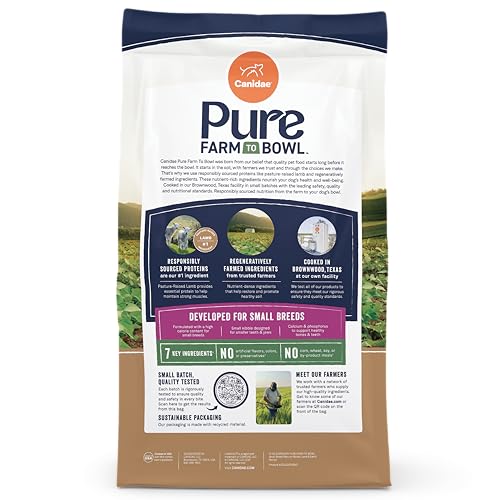 CANIDAE Pure Farm to Bowl kibble tamaño pequeño: ideal para dientes pequeños.