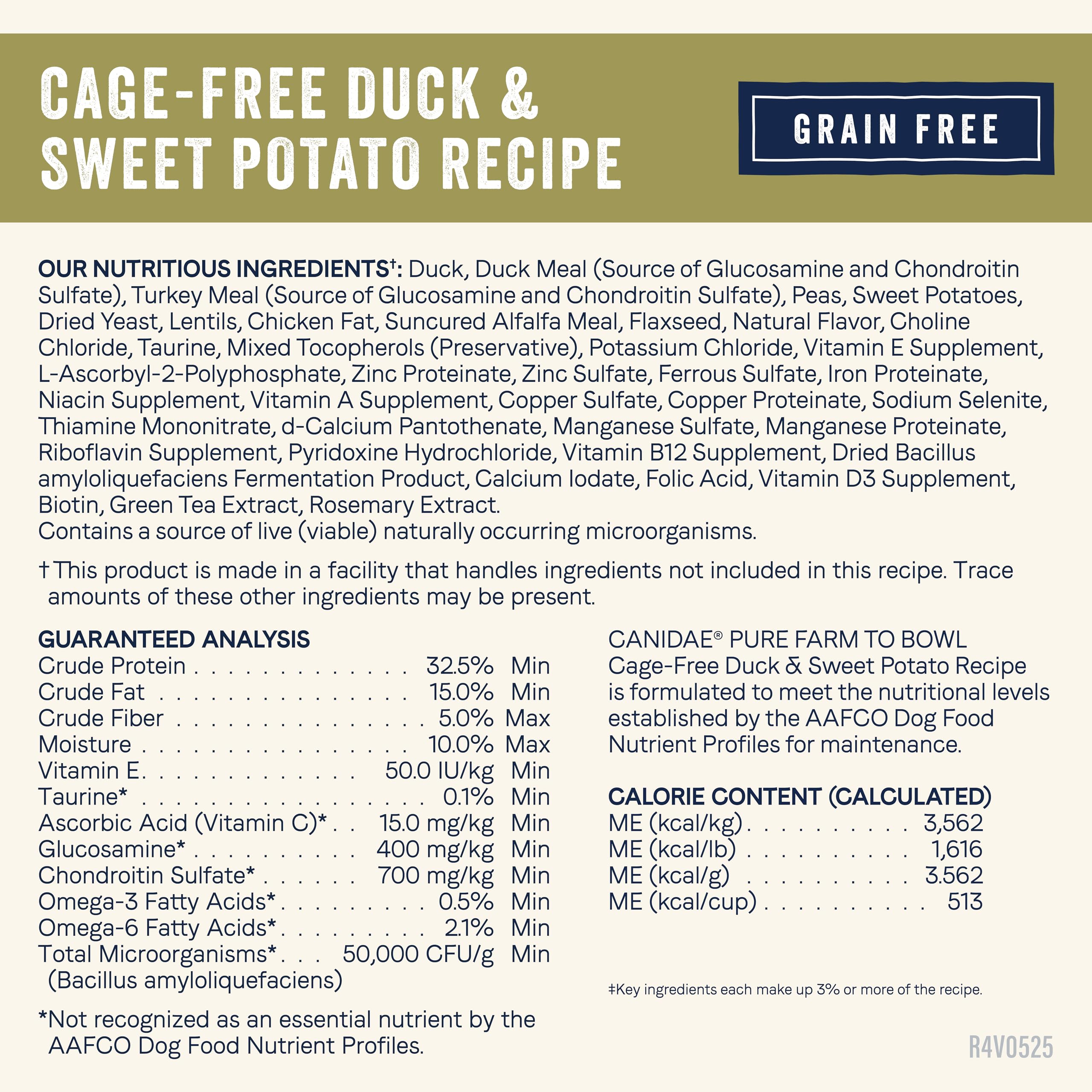 Canidae Pure Farm sabor y fibra natural para pelaje saludable.