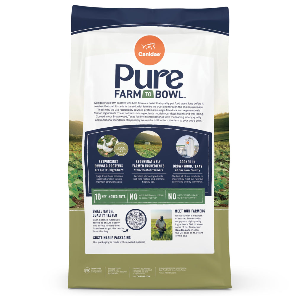 CANIDAE Pure Farm to Bowl bolsa de 22 libras para suministro estable.