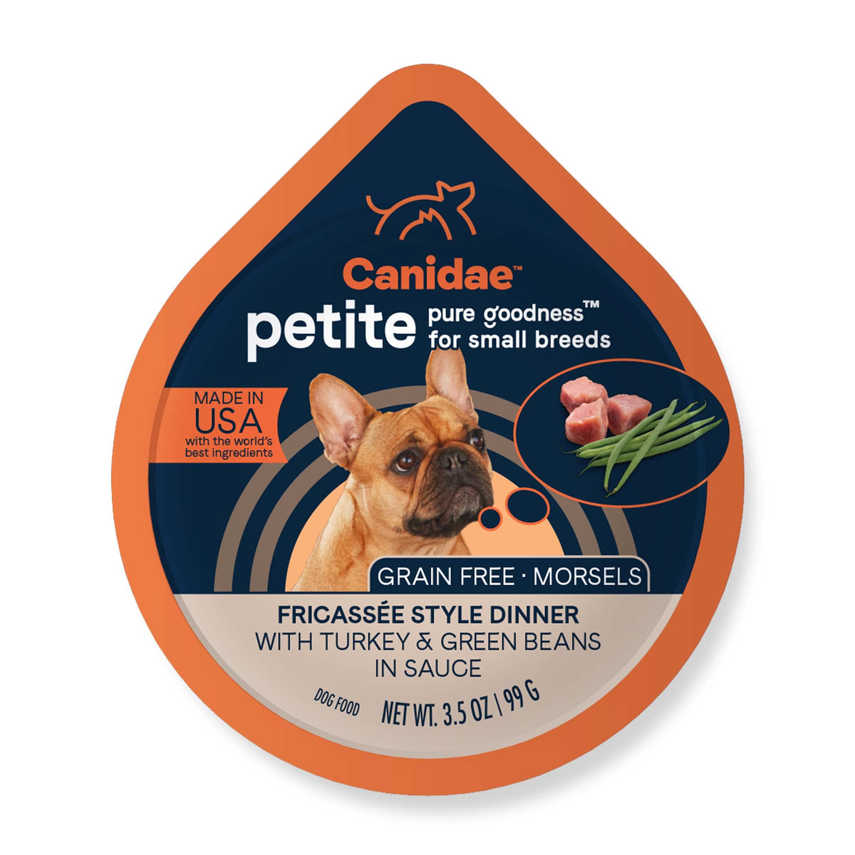 CANIDAE Pure Petite trozos de pavo y judías verdes en salsa, opción sabrosa para razas pequeñas.