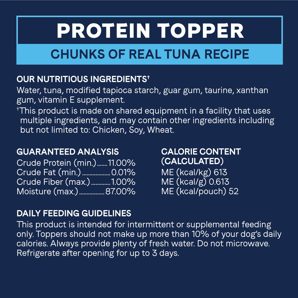 CANIDAE Topper en salsa de atún como snack sabroso para entrenamiento.