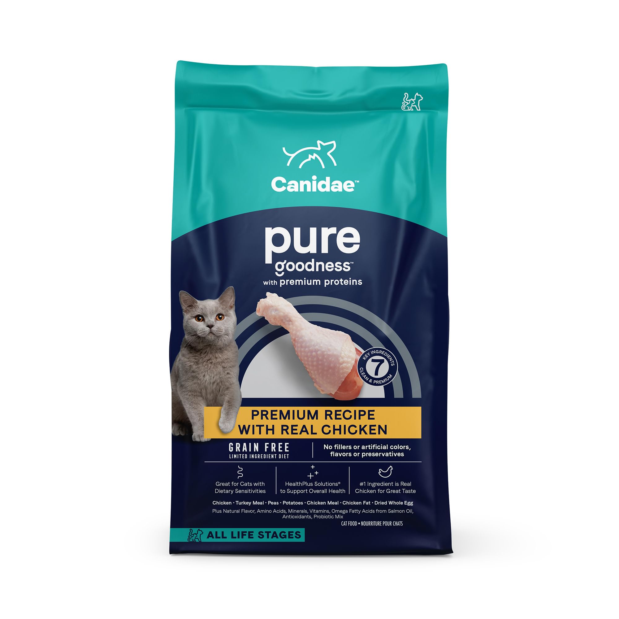 Canidae Receta Pollo seco, bolsa de 10 lb para alimentación diaria.