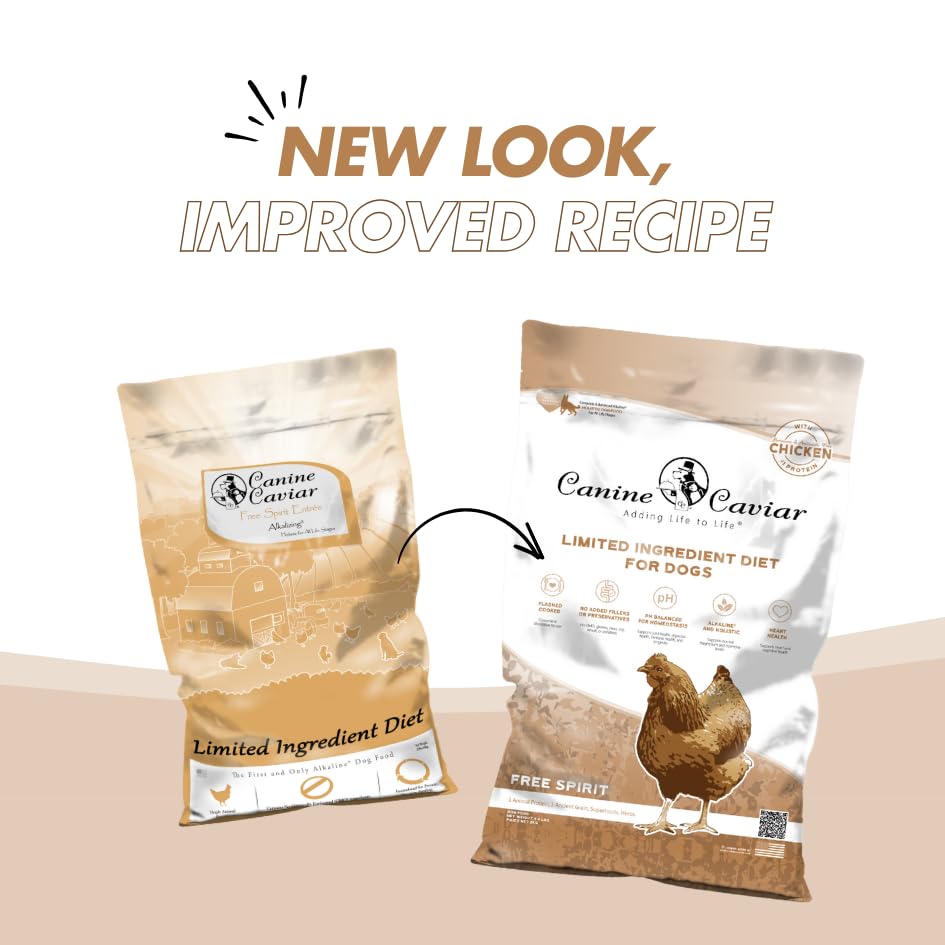 Canine Caviar Free Spirit sin gluten, dieta limpia para perros activos.