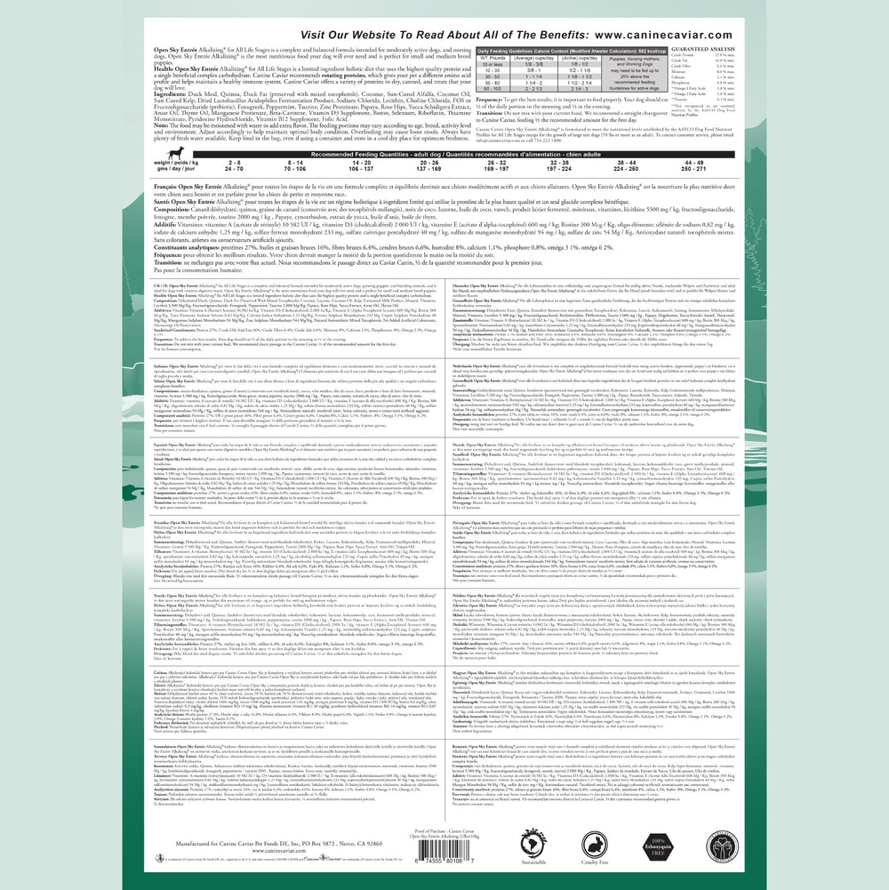 Canine Caviar Open Sky: textura del kibble facilita la masticación y palatabilidad