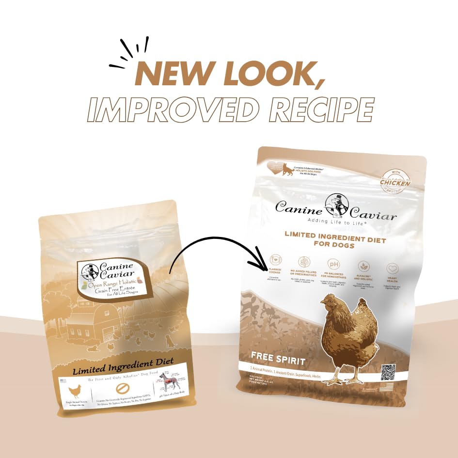 Canine Caviar Tazón de comida seco, ideal para crías y perros adultos.