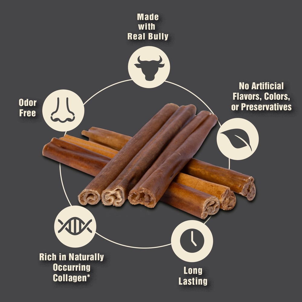 Canine Naturals Hueso de res con proteína única para snack sabroso y simple.