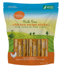 Canine Naturals Palitos de Pollo de 5 pulgadas, masticación duradera sin cuero crudo para perros, ayuda dental.