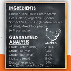 Canine Naturals Puppy, ingredientes simples sin cuero, para una dieta más segura.