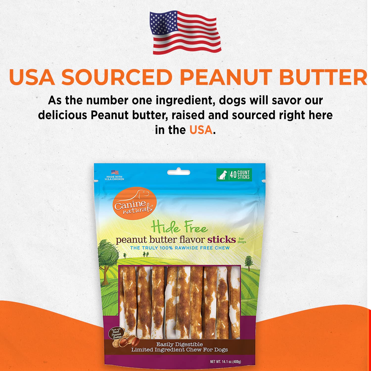 Recompensa diaria segura con Canine Naturals Peanut Butter Chew