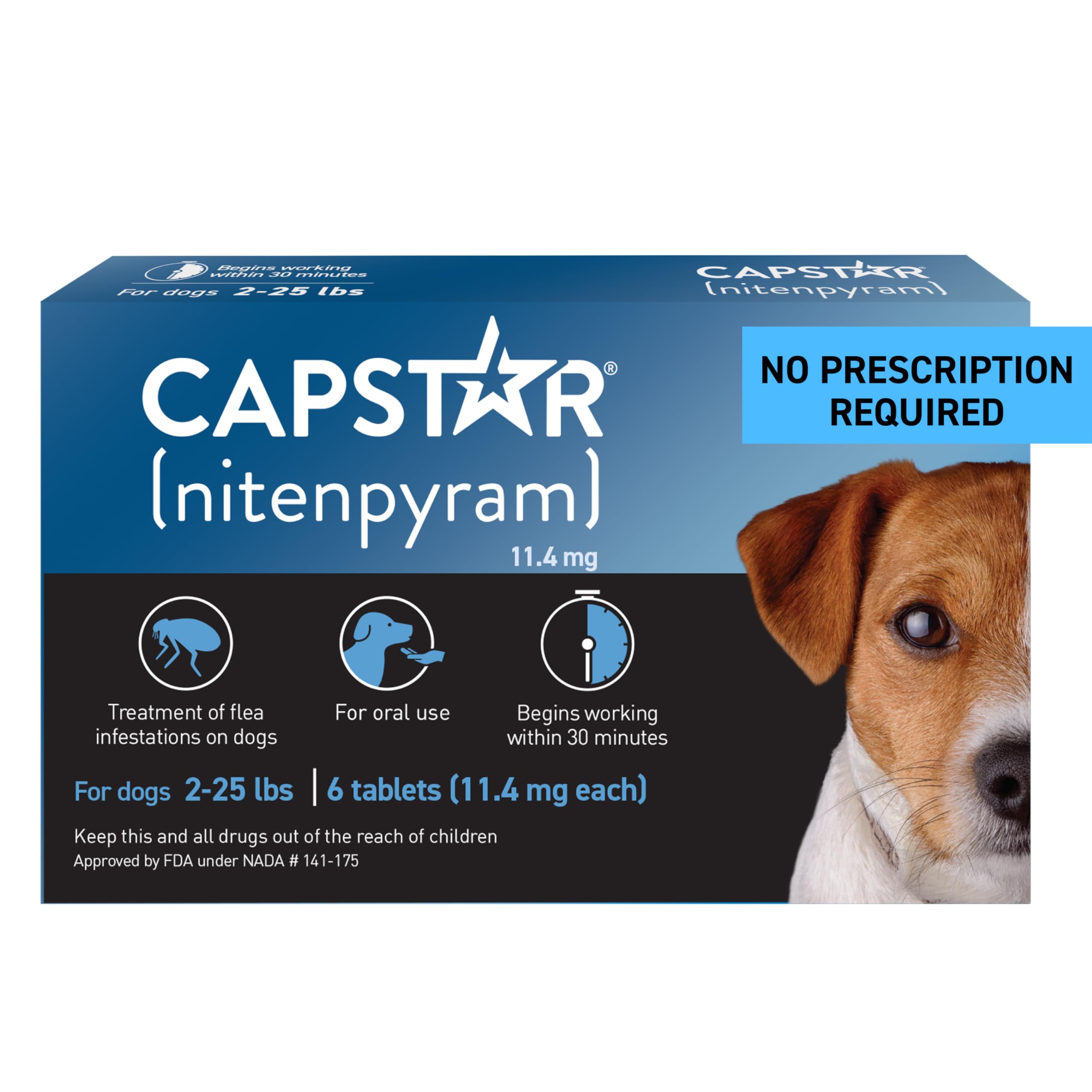 Capstar tableta para perros 2-25 libras, acción rápida contra pulgas