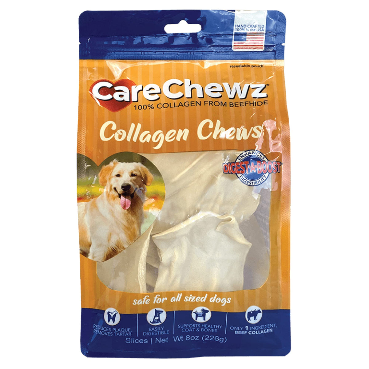 CareChewz tiras de colageno sabor natural para perros, masticables y duraderas