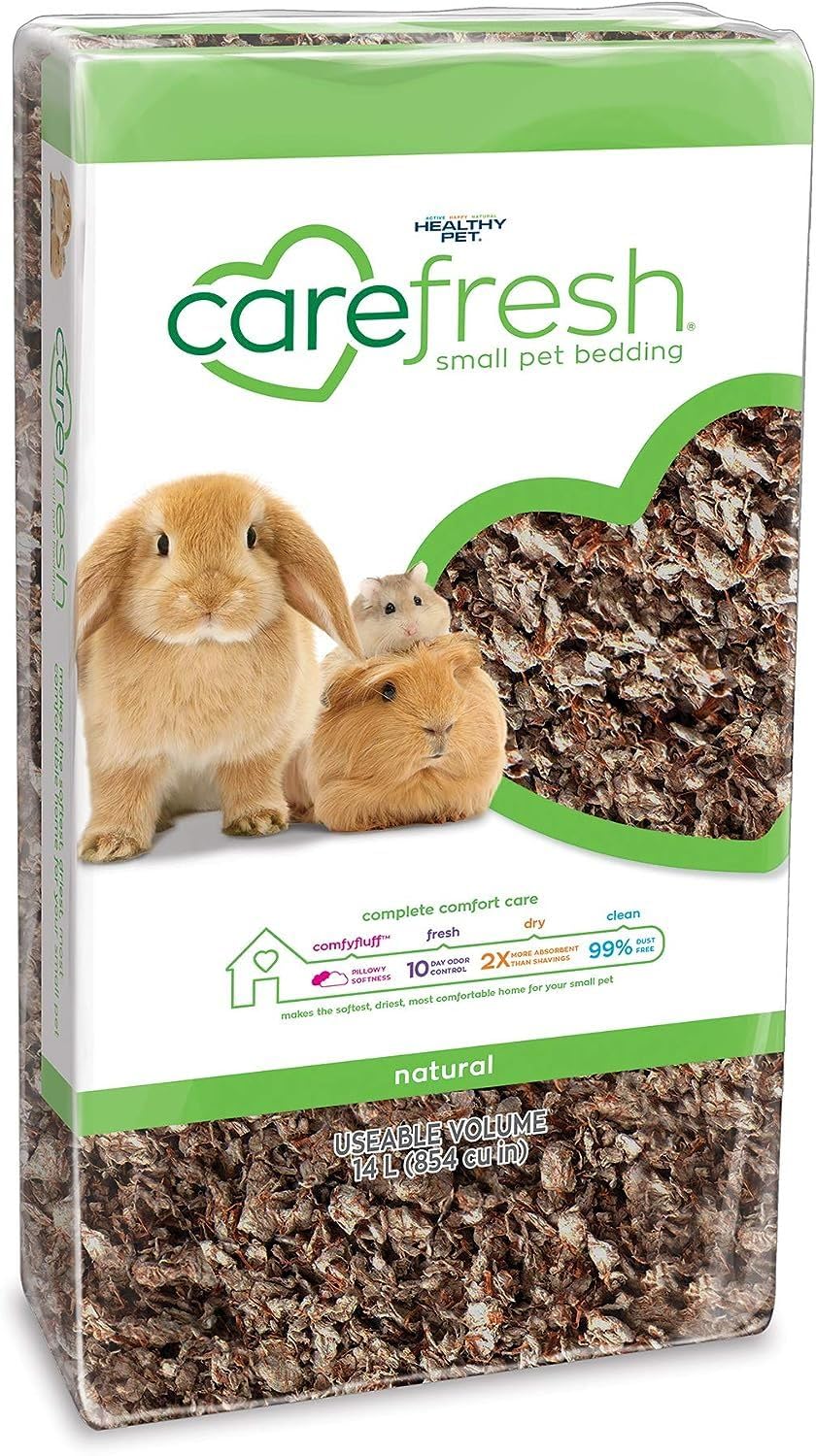 Carefresh cama de papel natural para mascotas pequeñas, suave y cómoda.
