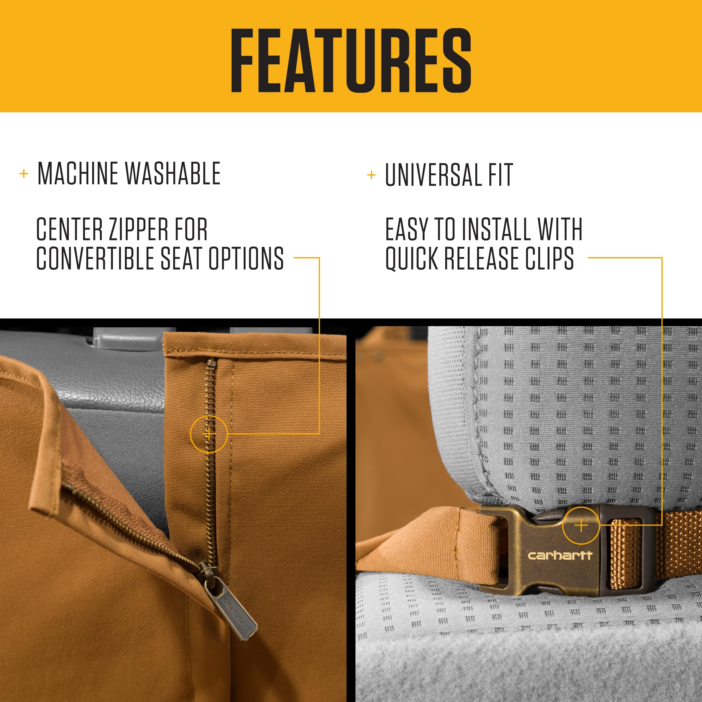 Carhartt acceso al cinturón de seguridad; facilidad para pasajeros