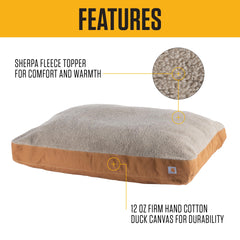 Cama Carhartt con tapa Sherpa, confort cálido para días fríos.
