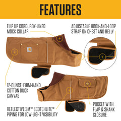 Carhartt abrigo para perro, vista lateral, resistente al agua para días lluviosos