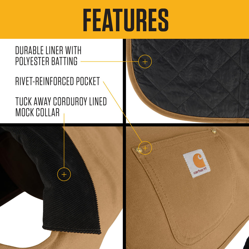 Carhartt chaqueta para perro, vista trasera, ajuste seguro y resistente