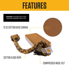 Carhartt Pet Training Tools con cuerda de algodón trenzada para agarre seguro durante el juego.