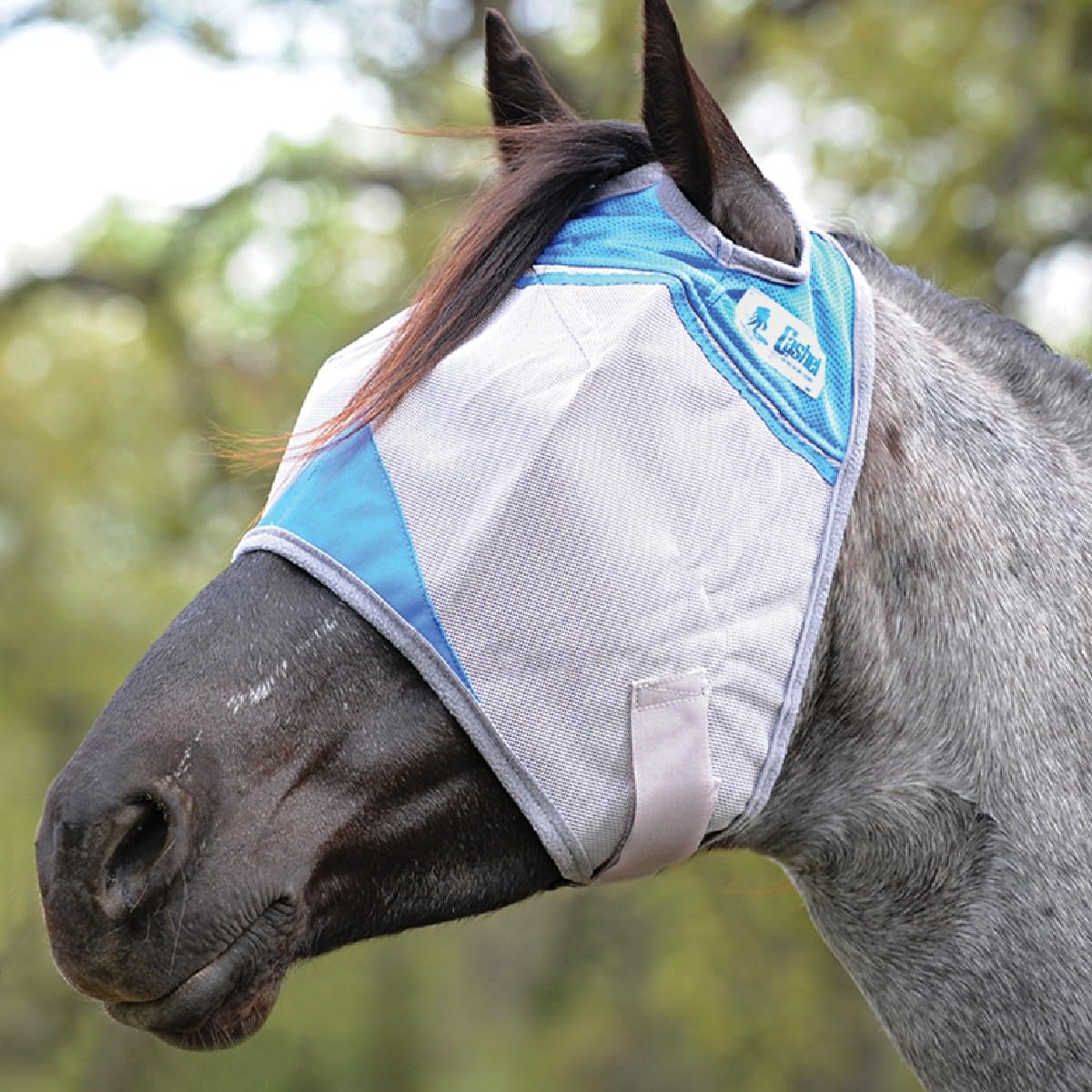 Cashel Crusader Fly Mask protege los ojos del caballo con protección ocular y visión clara.
