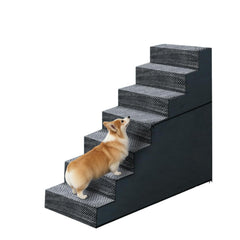 Casusv escaleras para perro 31 pulgadas con 7 escalones: facilita subir a la cama
