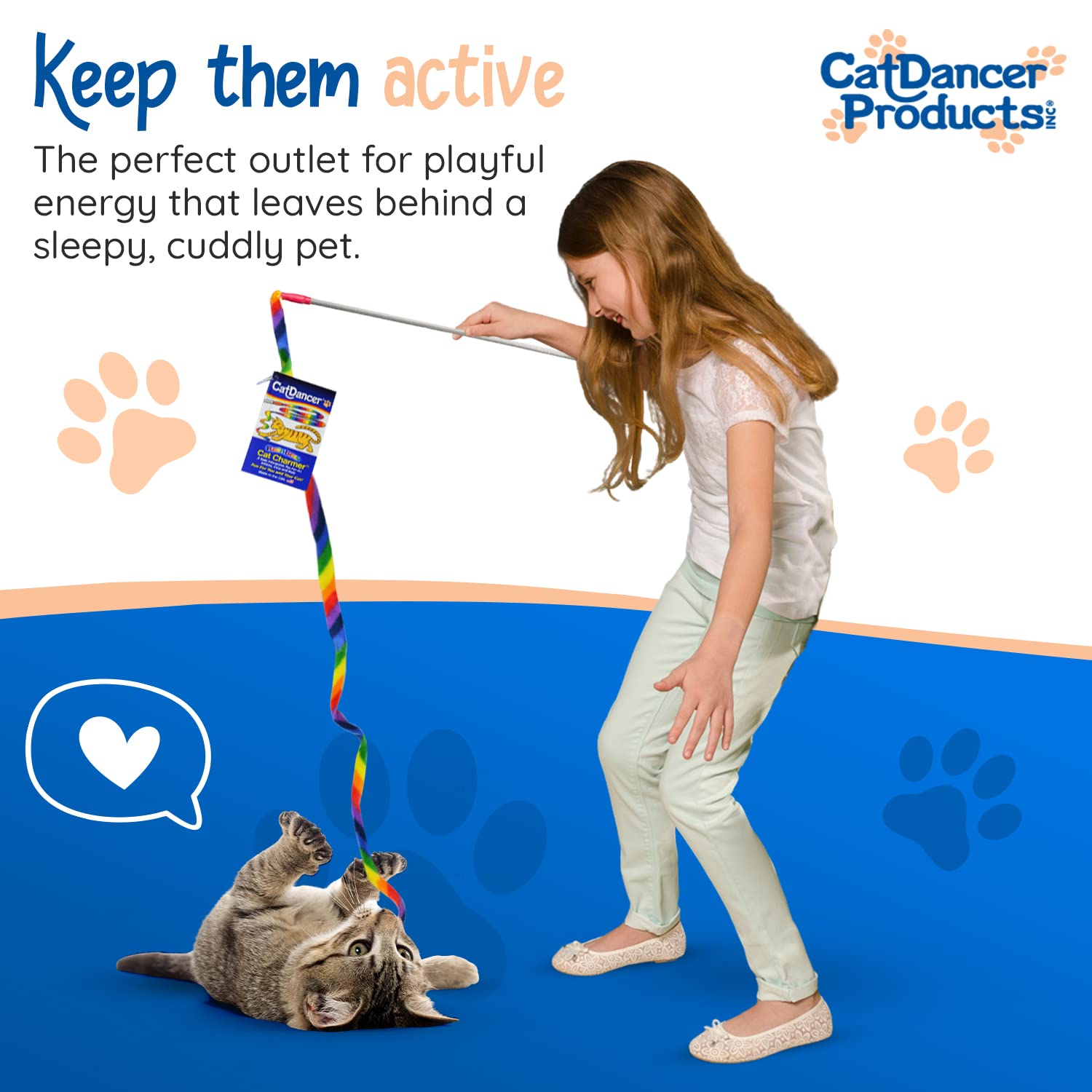 Cat Dancer diseño multicolor en tela suave para gatos curiosos.
