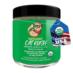 Cat Kush Catnip orgánico en bote: aroma intenso para juego prolongado del gato
