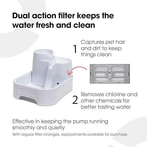 Cat Mate fuente multinivel filtro 3 etapas cuida la calidad del agua.